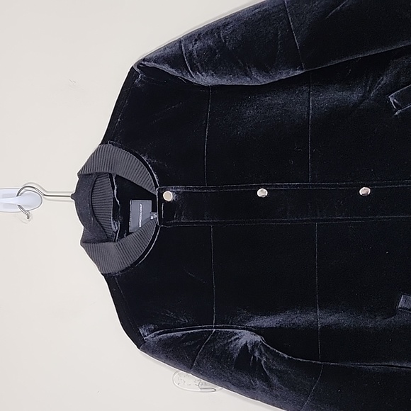 Members Only Velvet Button Down Full Zip Women's Jacket Black Size M - Picture 2 of 8